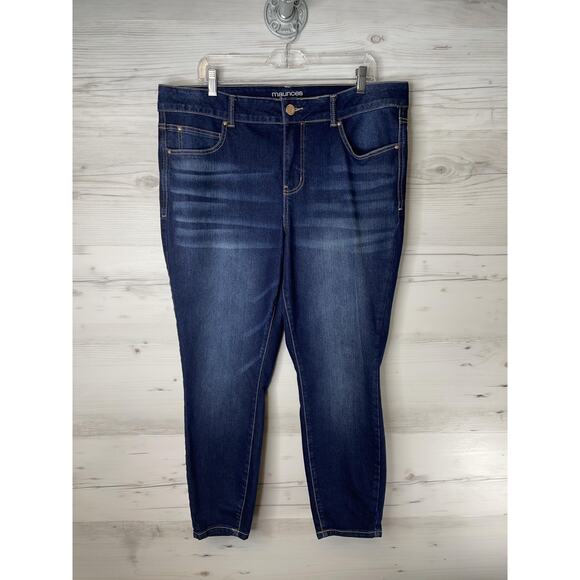 Maurices Jeans Womens 18W Short Blue Everflex High Rise Skinny Stretch Denim - Picture 1 of 12
